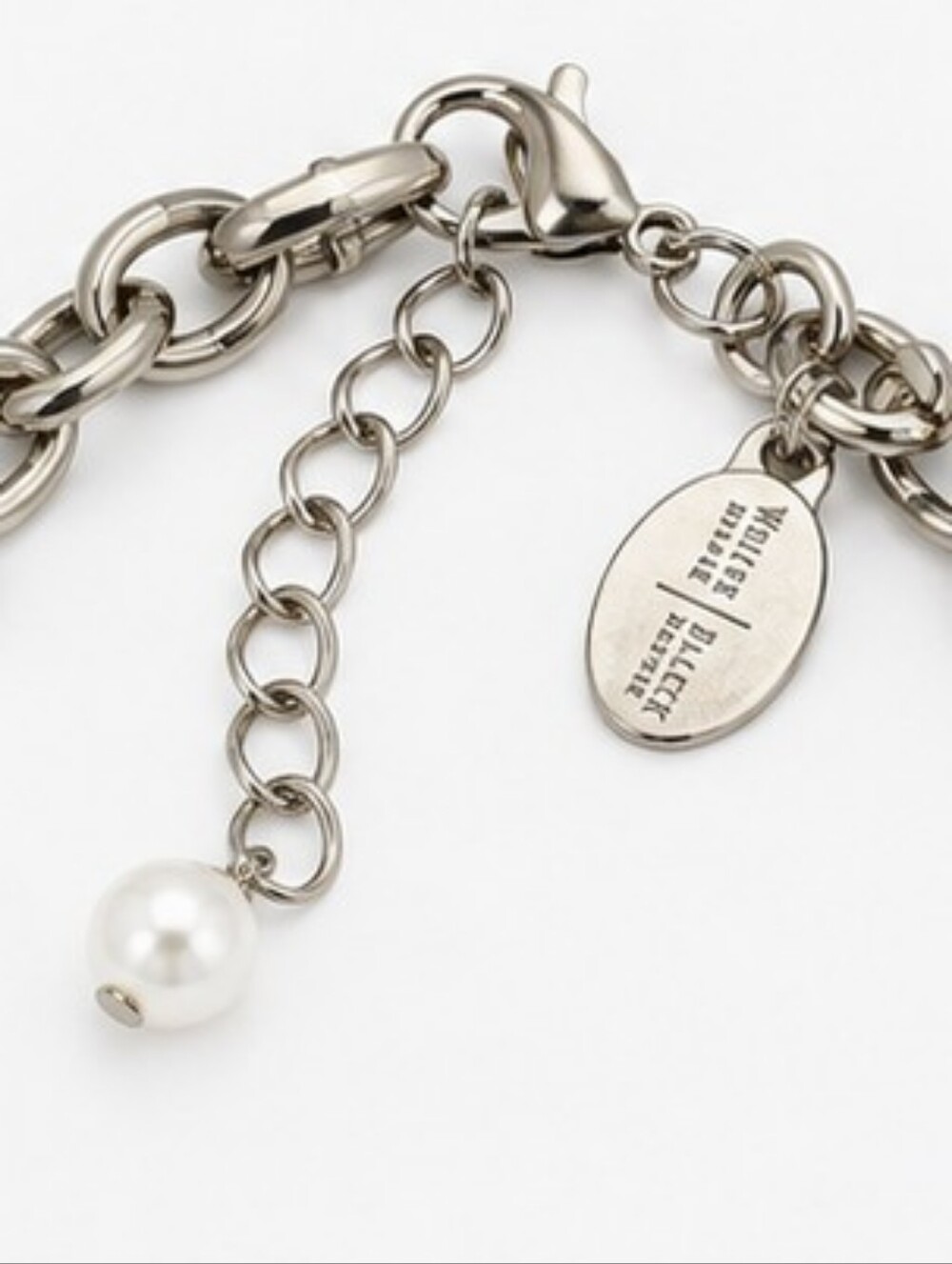 White House Black Market Crystal Statement Necklace Silver Tone Charm Collar WHB - Picture 7 of 7